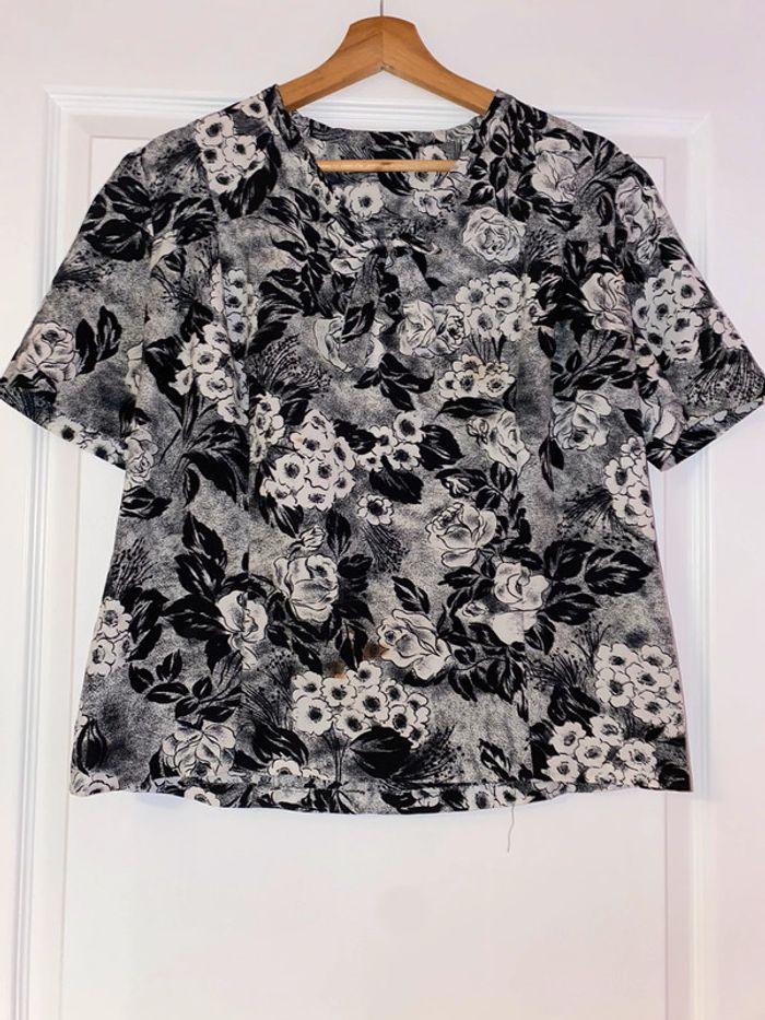 Blouse vintage à fleurs - taille S/M - photo numéro 1