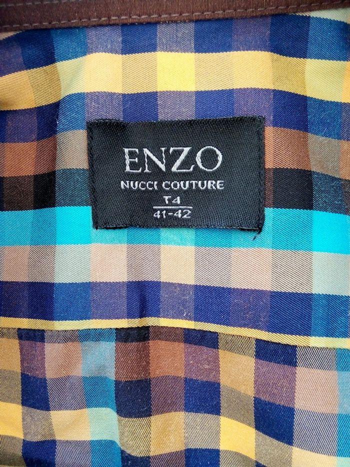 Chemise manches longues à carreaux multicolores ENZO Nucci Couture taille 41/42 ou L - photo numéro 9