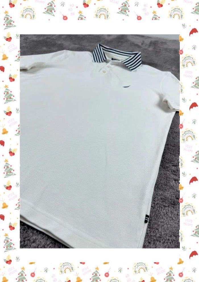 👕 Polo Nautica Logo Brodé Blanc Taille L 👕 - photo numéro 8