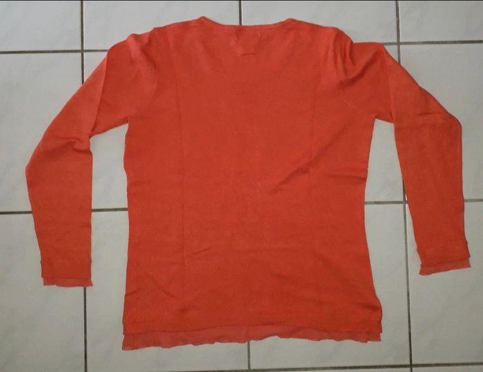 Pull bi- matière orange - La Redoute - photo numéro 2