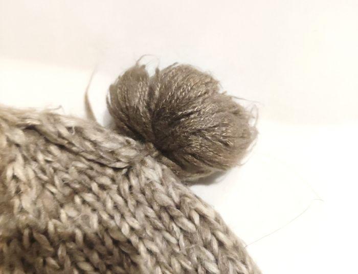 Bonnet ourson beige tricot - photo numéro 3