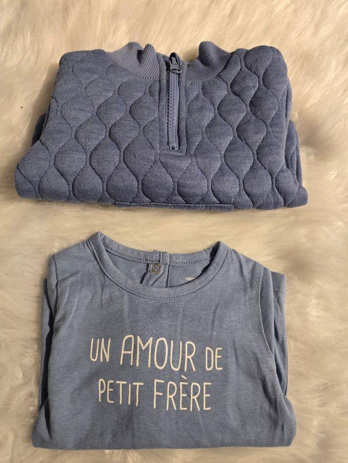 Neufs (non portés) 🤩😍💙💙💙sweat et teeshirt ml 6mois garçon 💙💙💙😍🤩 - photo numéro 4