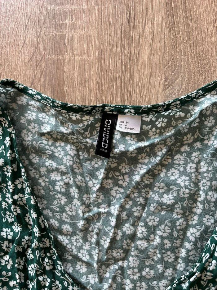 Robe verte à fleurs h&m - photo numéro 3