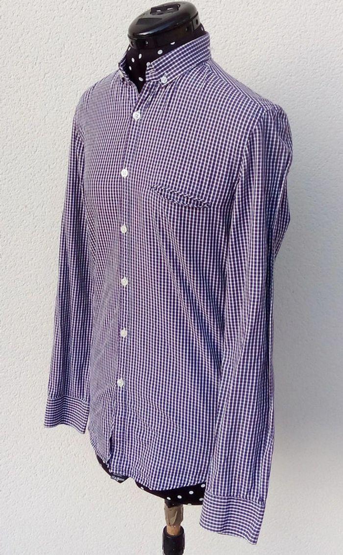 Chemise manches longues à carreaux Galeries Lafayette taille 37/38 ou S - photo numéro 3