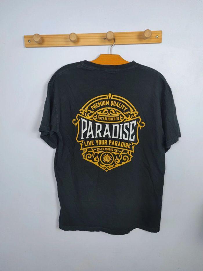 T-shirt Live Your Paradise Y2k Vintage Noir Taille M Homme - photo numéro 1