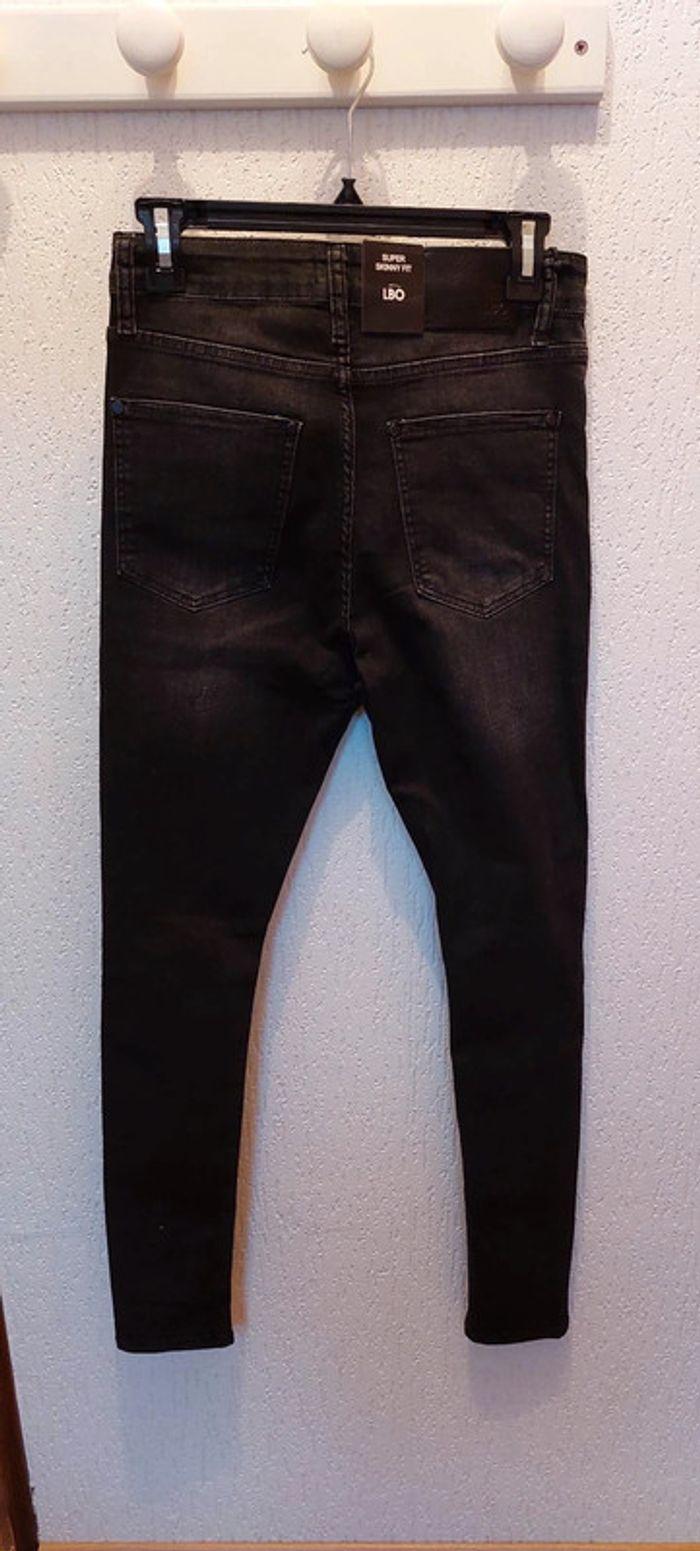 Superbe jean used noir homme LBO super skinny fit M (42) modèle Shalbo 791 neuf et étiqueté - photo numéro 2