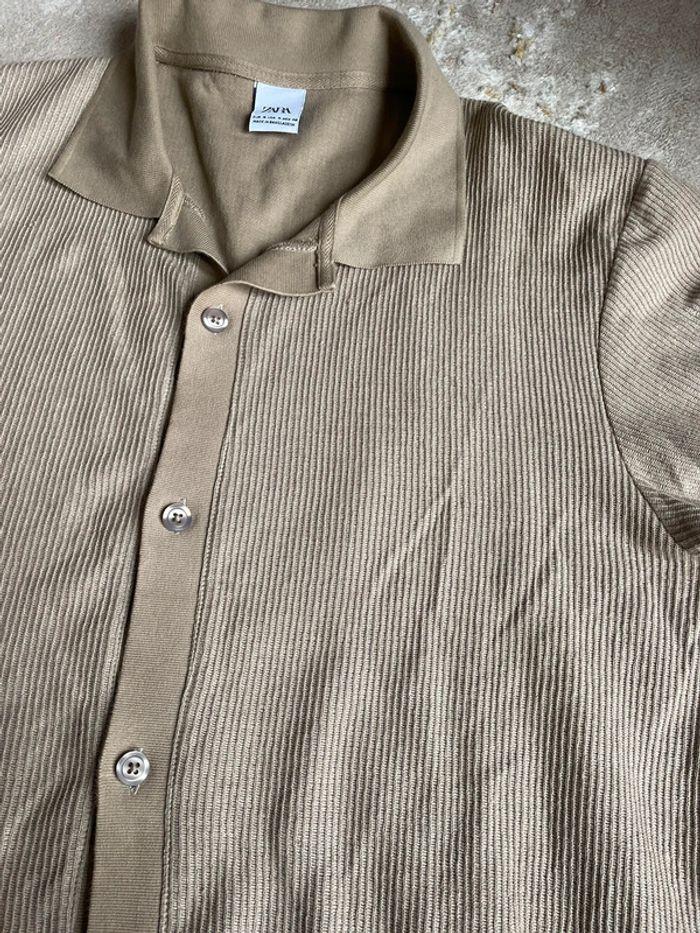 T-shirt chemise beige/marron homme Zara - photo numéro 6