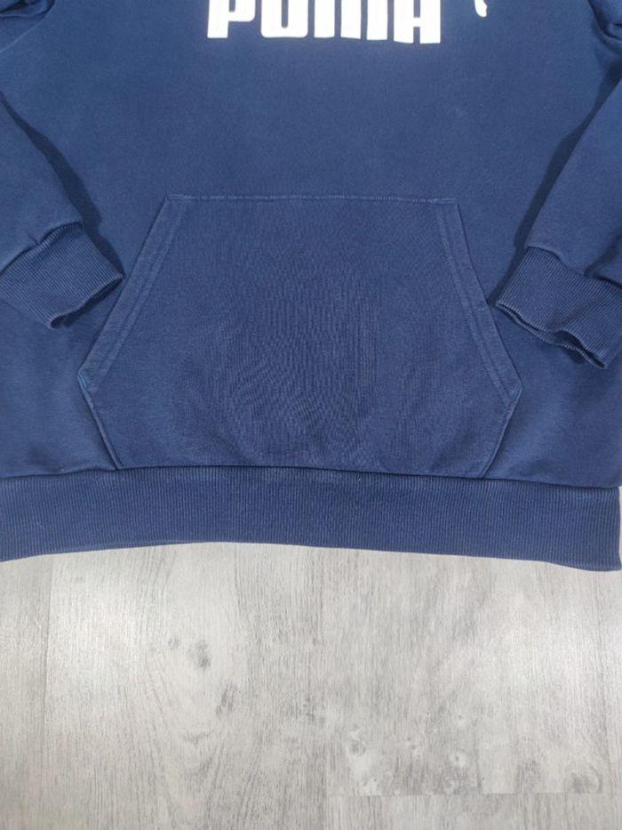 Sweat à Capuche Puma Bleu Marine Logo Floqué Blanc Taille S Homme - photo numéro 4