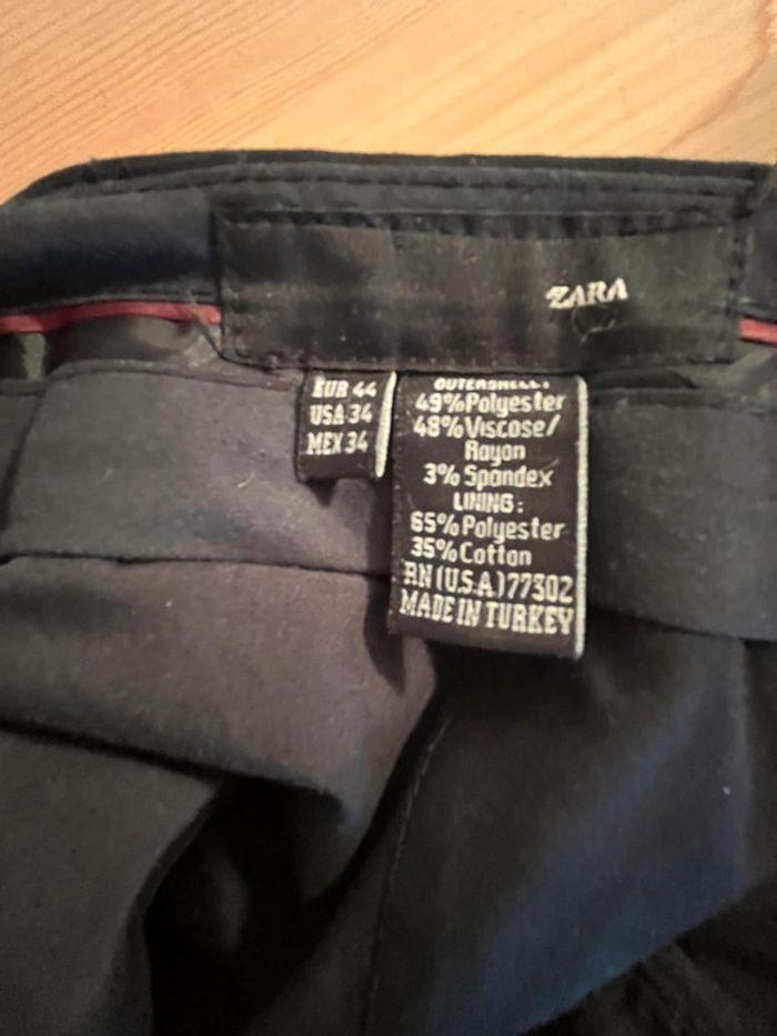 Pantalon classique noir à fines rayures Zara taille 44 - photo numéro 3