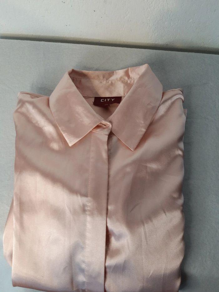 Chemise blouse marque city taille 36 S rose poudré métallisé - photo numéro 19