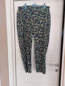 Pantalon fluide  leopard vert