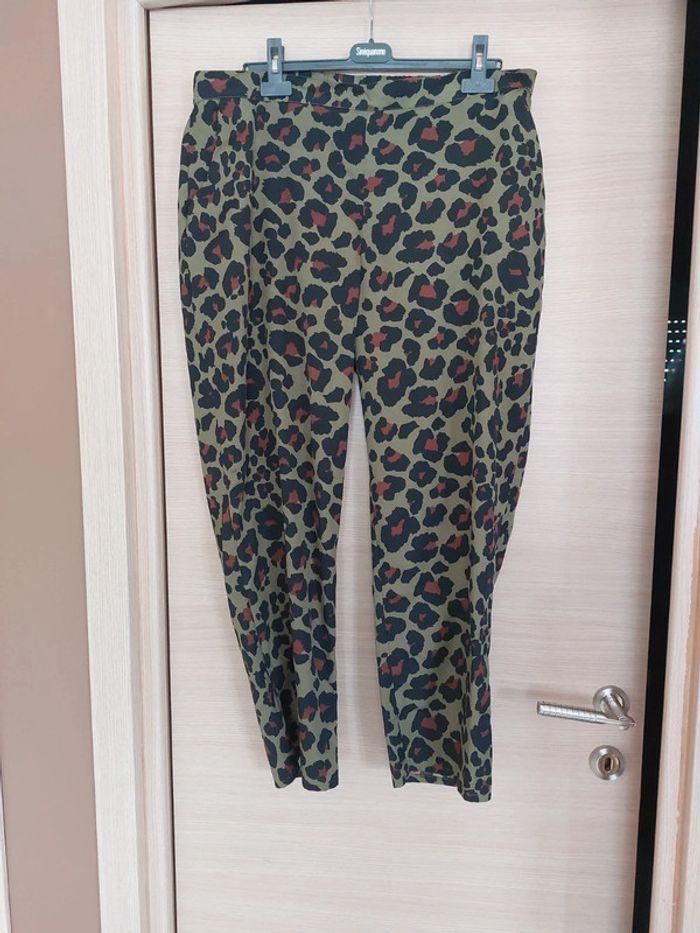 Pantalon fluide  leopard vert - photo numéro 1