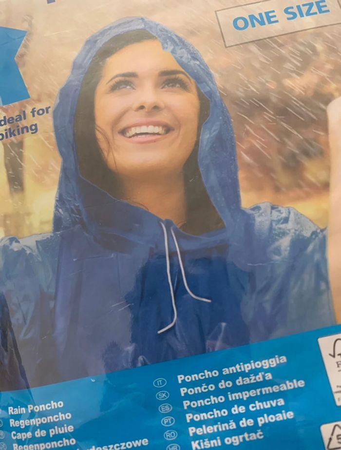 Poncho de pluie bleu Taille unique - photo numéro 2