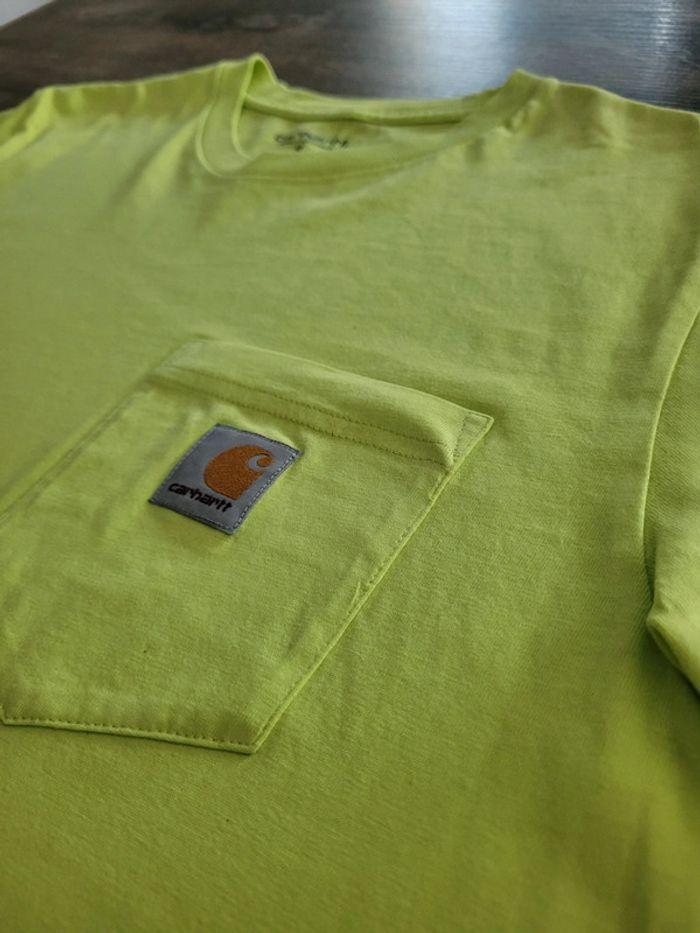 T-shirt Carhartt Vert Taille S Logo Brodé - photo numéro 8