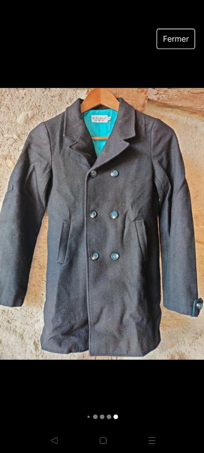 Veste manteau 50% laine noir Le Petit Marcel 12 ans - photo numéro 9