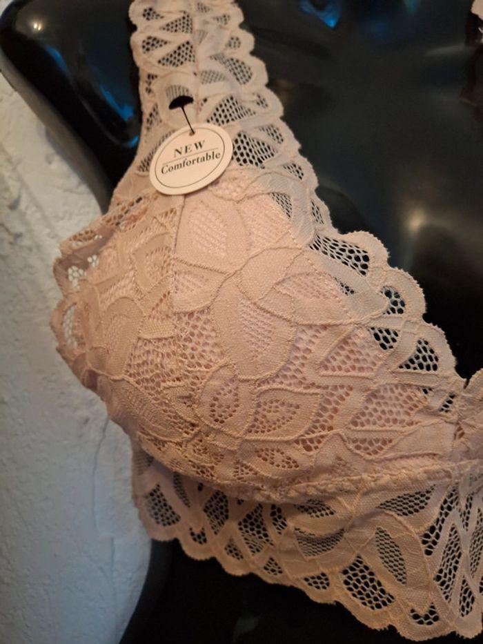 Bralette dentelle beige rosé - photo numéro 3