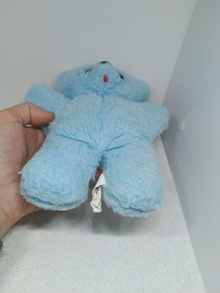 Nounours ours Teddy Bear ourson bleu blue ciel clair vintage petit small minouche tire langue - photo numéro 5