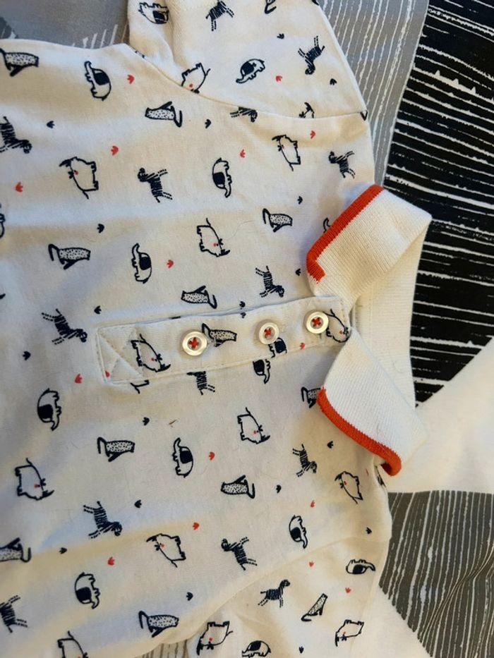 Polo blanc mes petits cailloux taille 6m - photo numéro 3