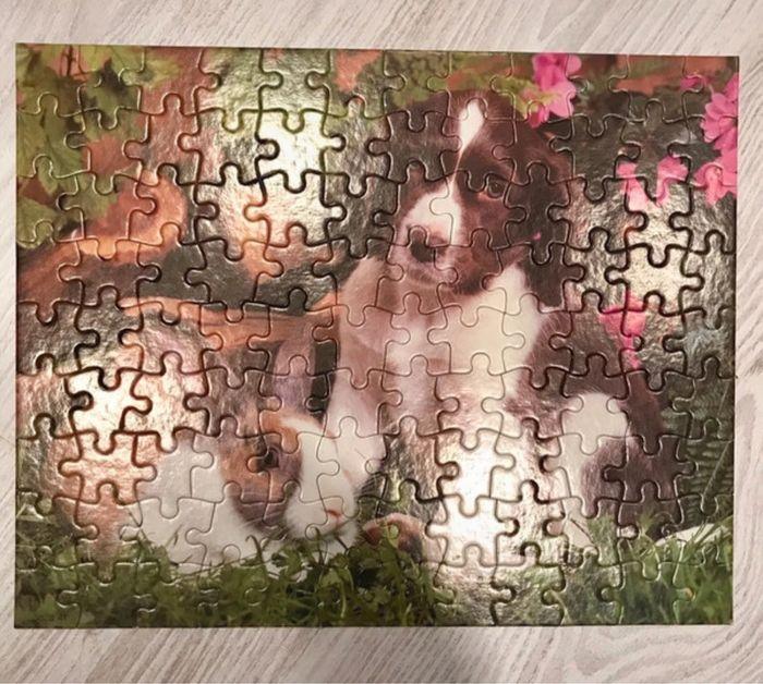 Puzzle 100 pièces chien et lapin MB - photo numéro 2