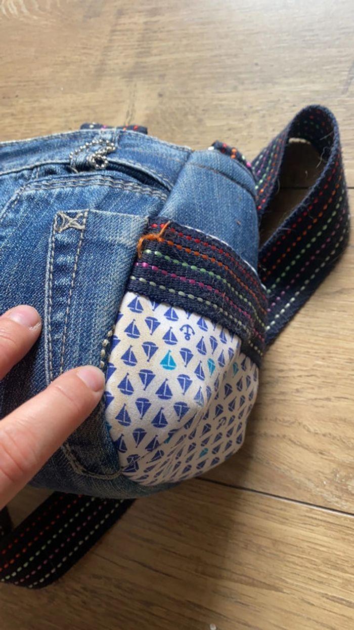 Sac y2k en jean et tissu fait à partir d’un vrai pantalon - photo numéro 9