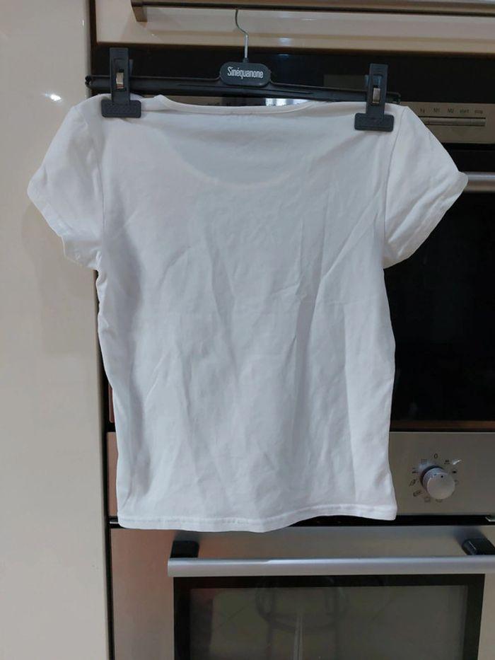 Tee-shirt  blanc  sprit femme - photo numéro 4