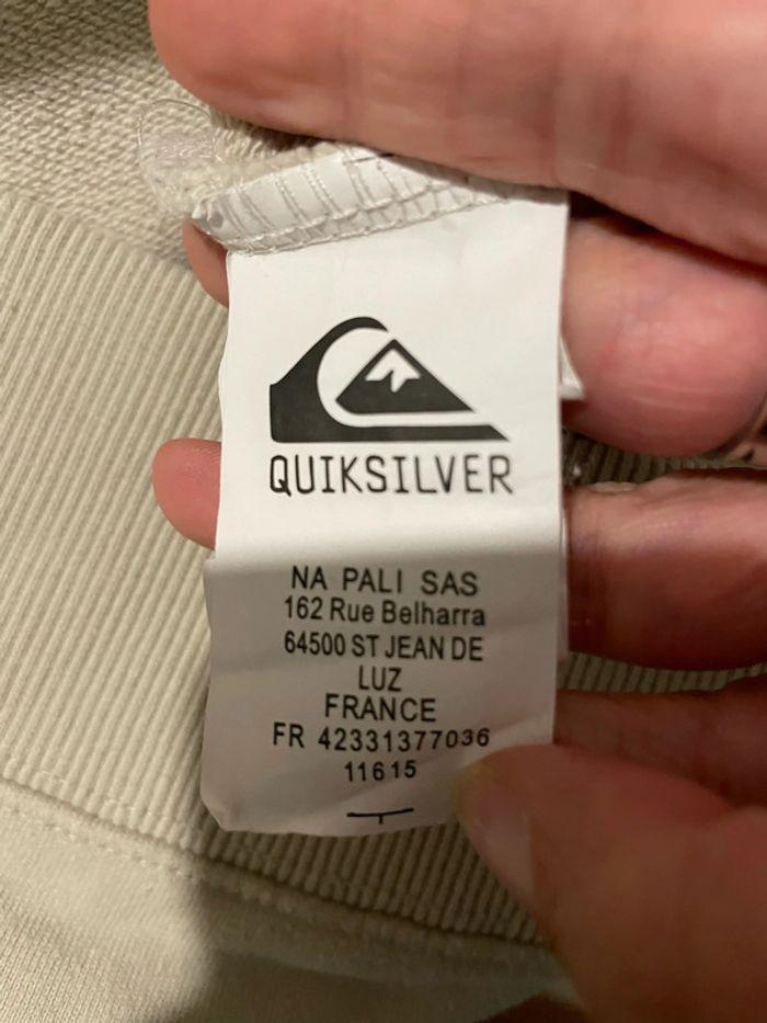 Gilet veste sweat à manches longue à zip devant beige quiksviler taille XL - photo numéro 5