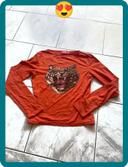 T shirt manches longues motif tigre taille S « only »