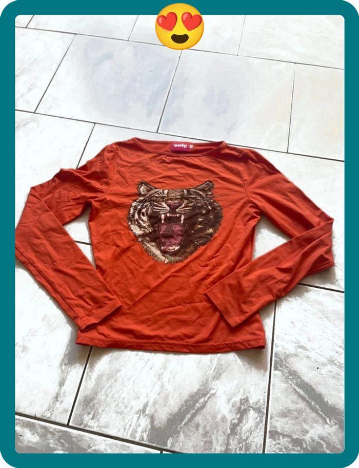 T shirt manches longues motif tigre taille S « only » - photo numéro 1