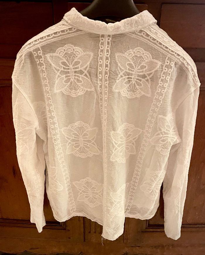 Chemise bordée 100% coton crème - photo numéro 3