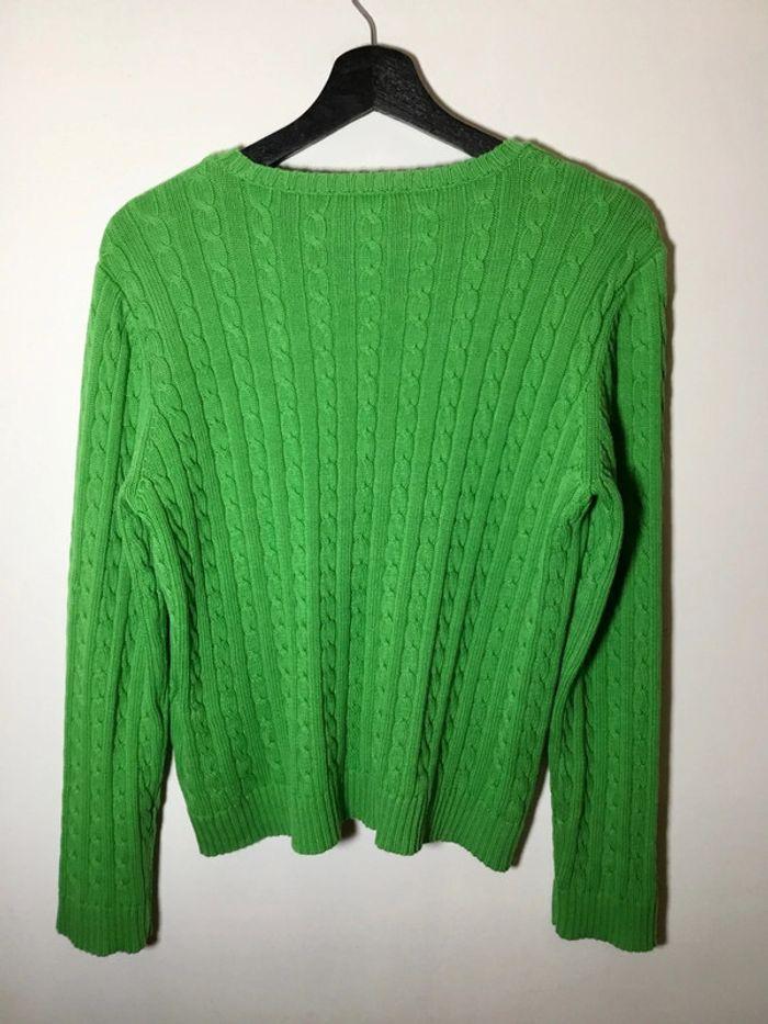 Pull col rond torsadé pour femme Lauren Ralph Lauren vert pomme taille L 067 - photo numéro 2