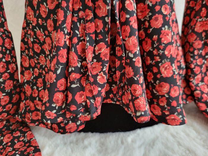 Blouse fleuri noir rouge shein taille 44 - photo numéro 6