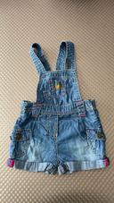 Short salopette en jean