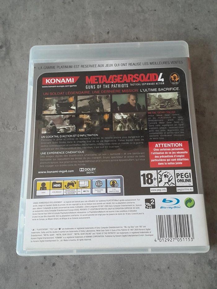 Jeu PS3 Metal Gear Solid 4 sans notice - photo numéro 2