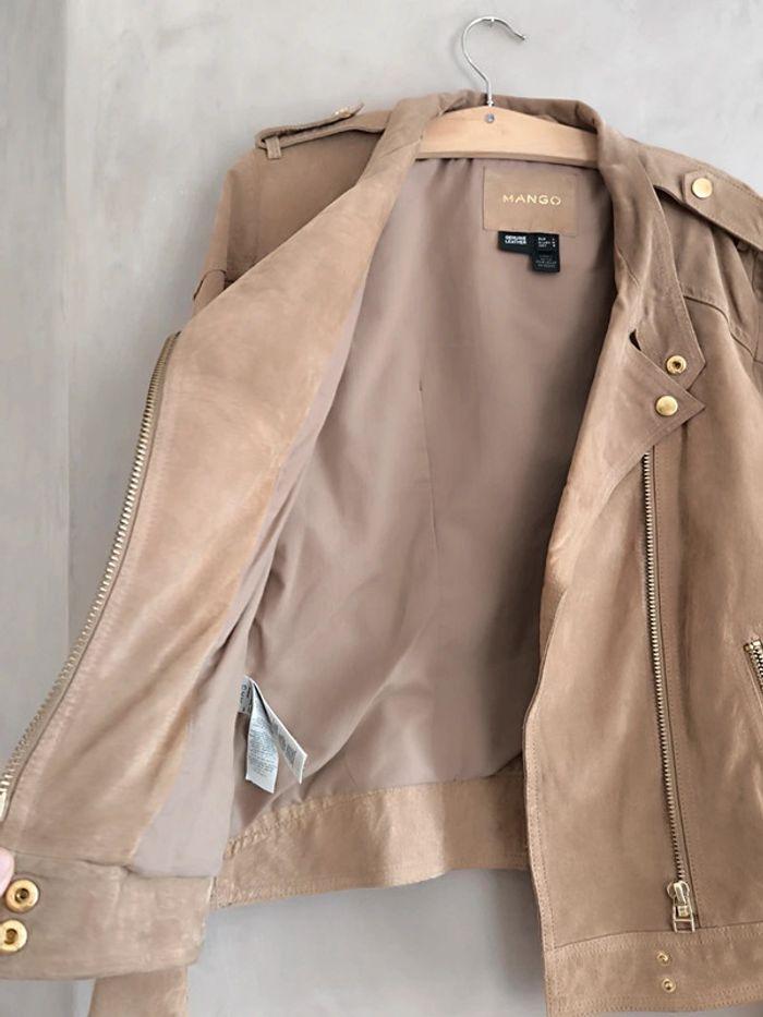 🤎 Veste croûte de cuir beige Mango 38/40 🤎 - photo numéro 9