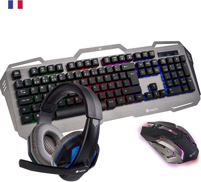 NEUF NGS GBX-1500 Kit Gaming Clavier Multimédia AZERTY + Souris Optique + Écouteur avec Microphone - photo numéro 3