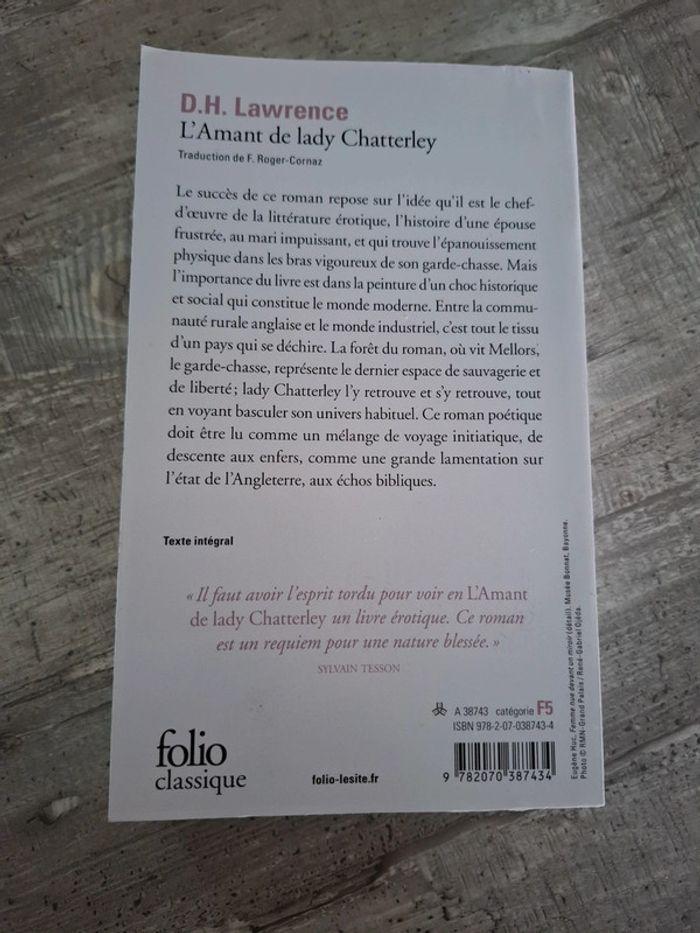 Livre l'amant de Lady chatterley - photo numéro 2