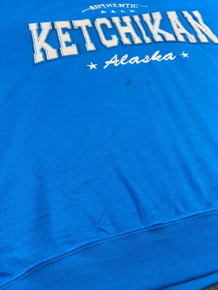 👕 Sweat Ketchikan Alaska Logo brodé Bleu Taille L 👕 - photo numéro 11