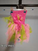 Robe tutu rose et verte 6/12 mois