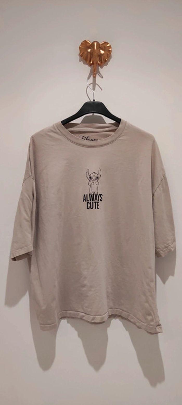 T-shirt oversize Stitch - Beige - photo numéro 1