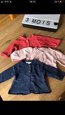 Lot 3 gilets bébé fille 3 mois