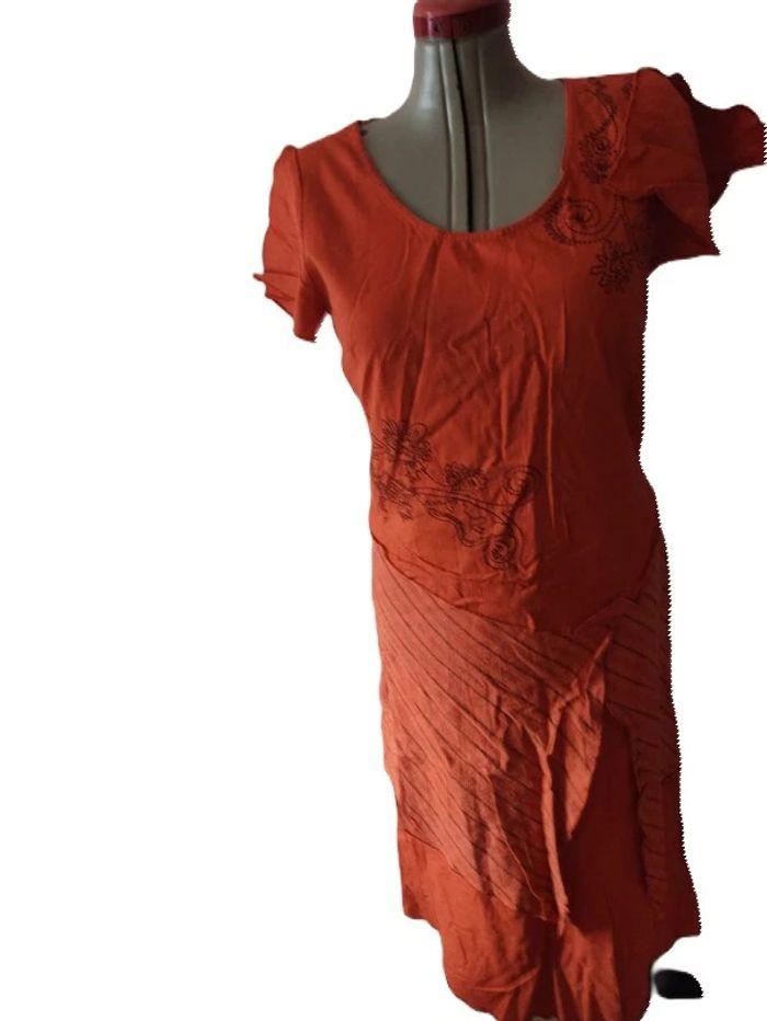 Robe longue Orange imprimée Votre Mode Taille 42 - photo numéro 1