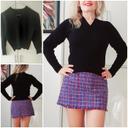 Adorable pull noir vintage 60's court col en V. T XS