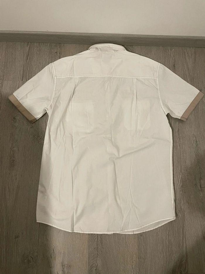 Chemise à manches courtes blanc et beige neuf atlas for man taille M - photo numéro 6