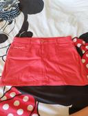 Jupe jeans corail