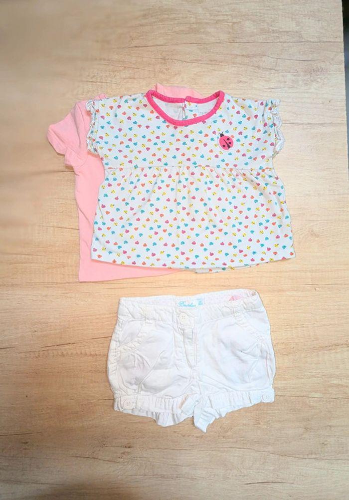 Ensemble short et t shirts fille 1 an, été - photo numéro 4