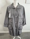 Imperméable gris et blanc Christine Laure T2 42/44 XL/XXL