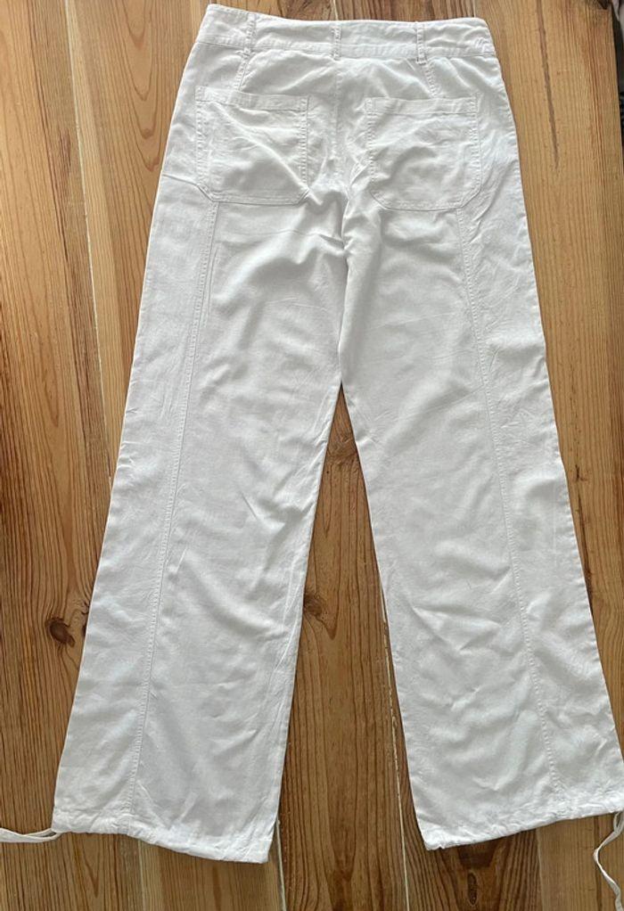 Pantalon blanc en lin Cache Cache taille 40 - photo numéro 2