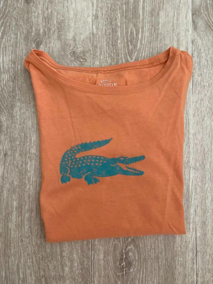 Tee-shirt Lacoste orange taille 36 - photo numéro 5