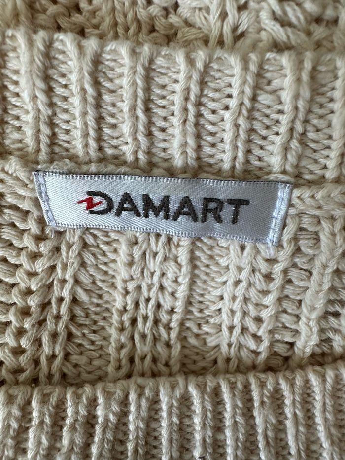 Pull en crochet tricot ajouré beige crème Damart T42/44 XL/XXL - photo numéro 7