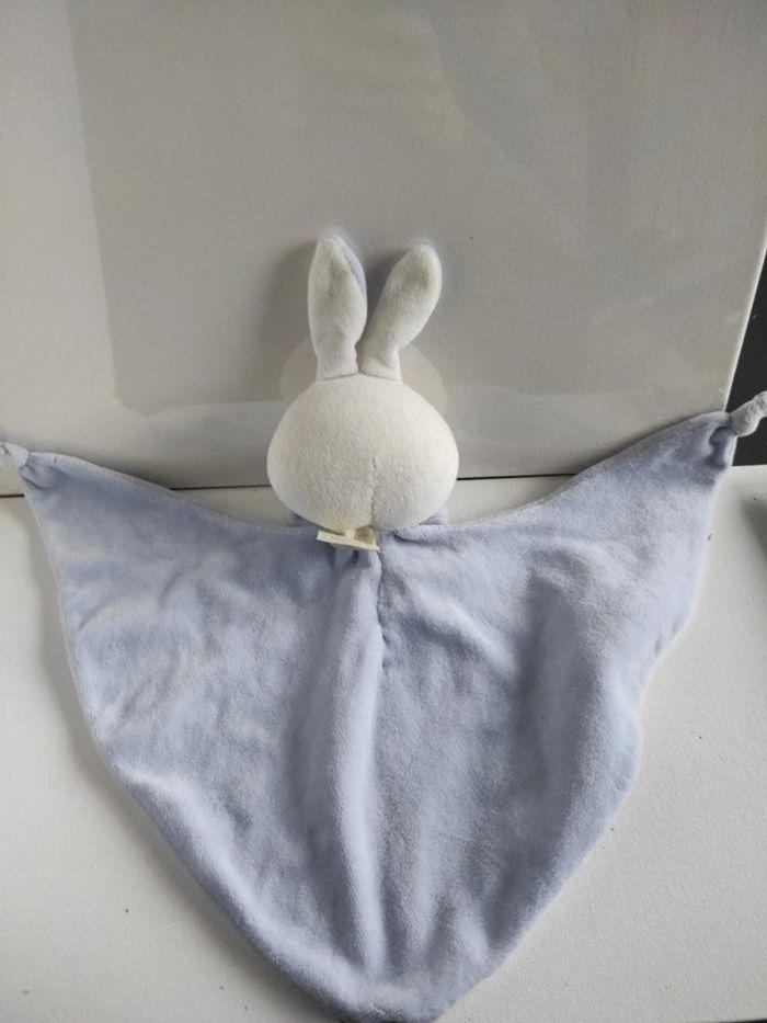 Doudou plat mouchoir plush lapin bleu Bunny blue pop-art - photo numéro 4